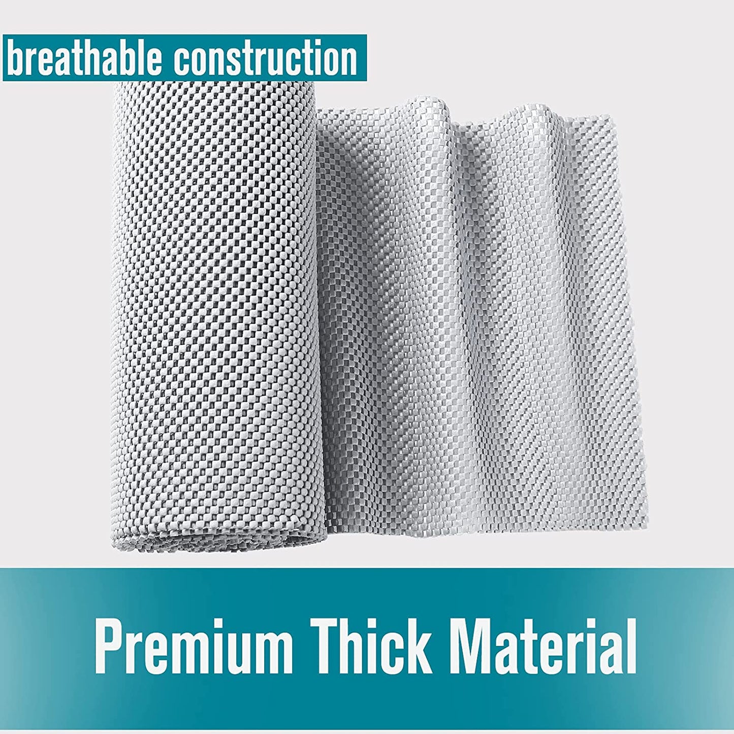 Shelf Liner, Non-Adhesive Roll Drawer Liners 12 Inches X 20 Feet, Non Slip Grip Durable Strong Clean, Shelving Liner for Kitchen Cabinets,Storage, Desks, Kitchenware, Tableware, Light Gray - Ghemy.co.uk