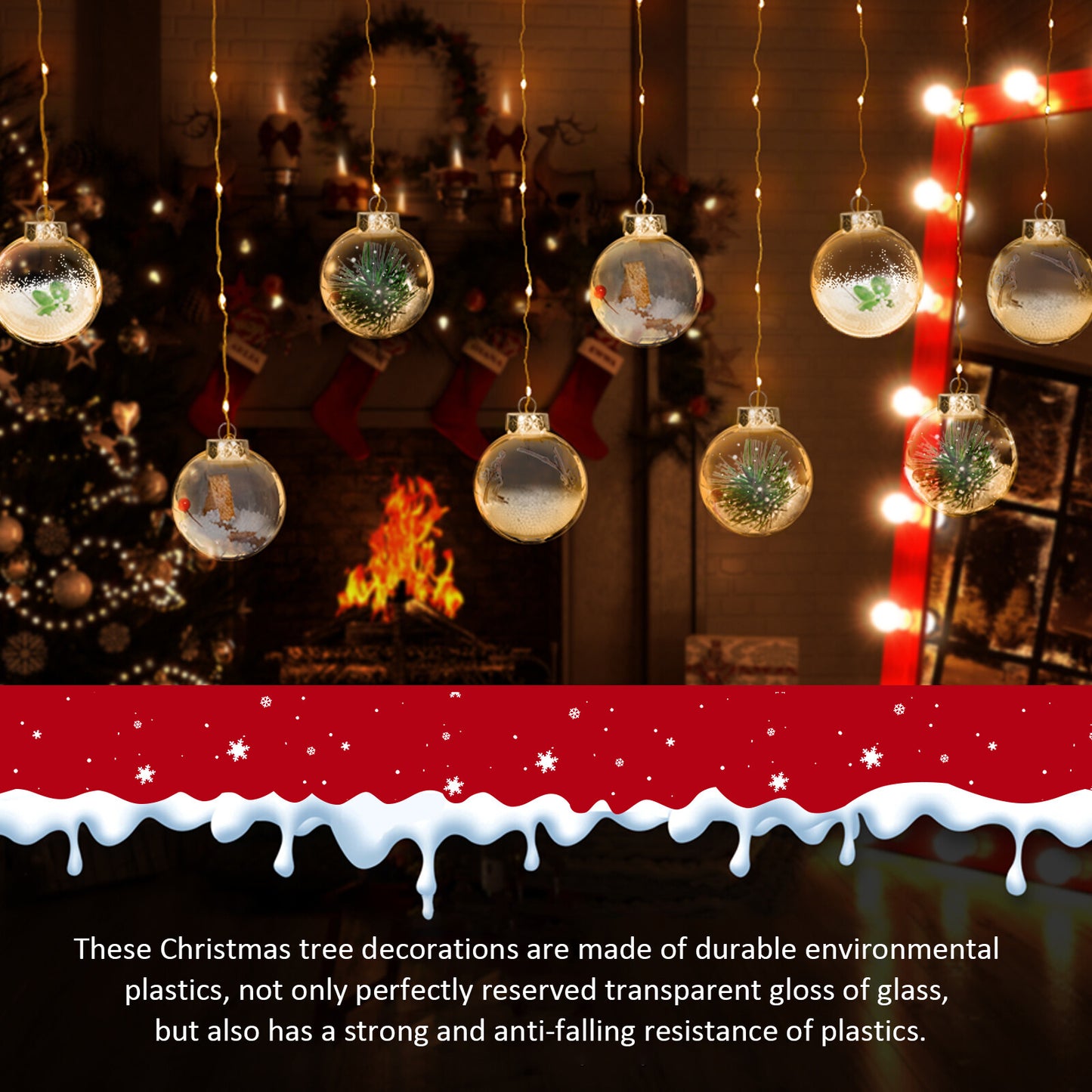 30PCS Mixed Christmas Balls Baubles Xmas Tree Ornament Christmas Home Decoration