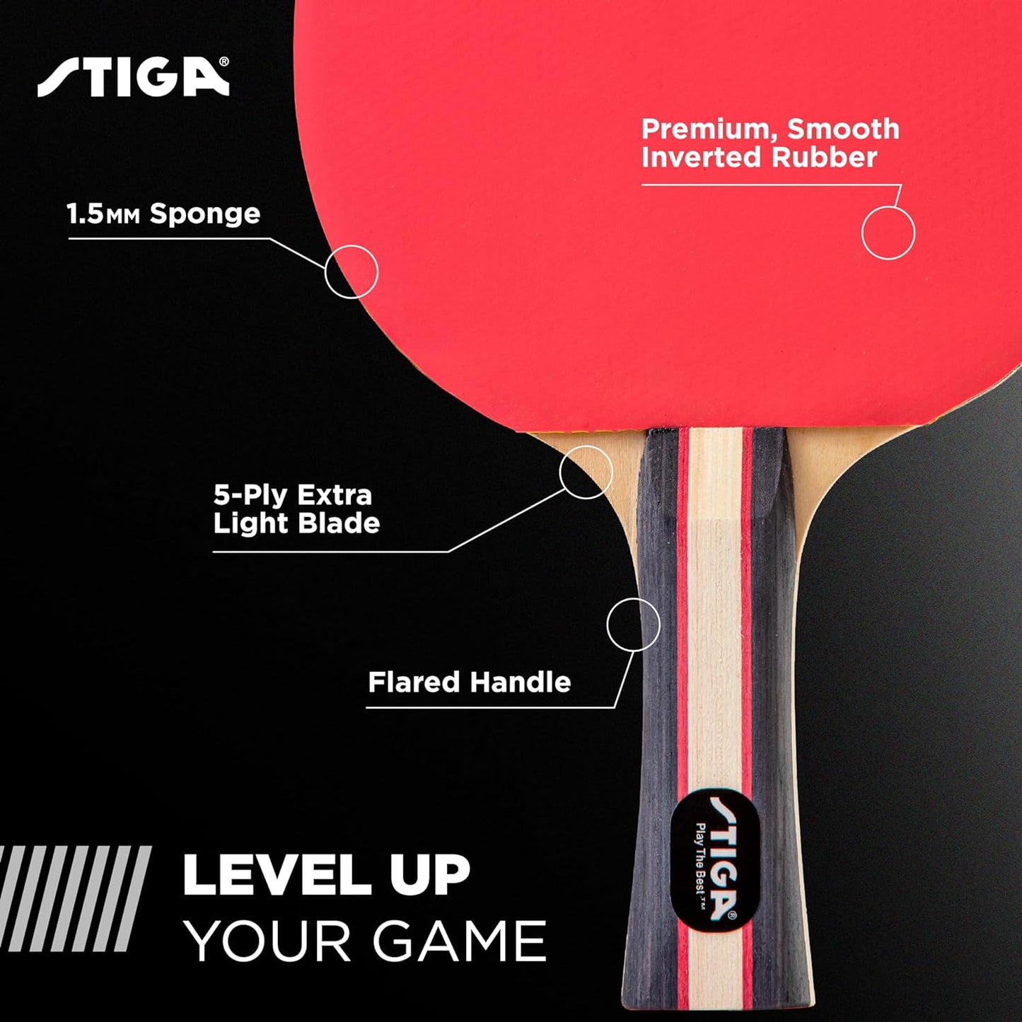 Performance 2 or 4 Player Table Tennis Set – USATT Approved Rackets and 3-Star Balls – 5-Ply Blade & Flared Handle – Perfect for Skill Development - Ghemy.co.uk