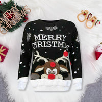 Girls Boys Xmas Jumper Reindeer Rudolph Knitted Christmas Jumper Kids Sweater