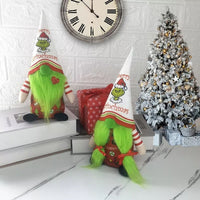 2 Pieces Christmas Gnomes Decorations Grinch Christmas Decorations Green Bread - Ghemy.co.uk