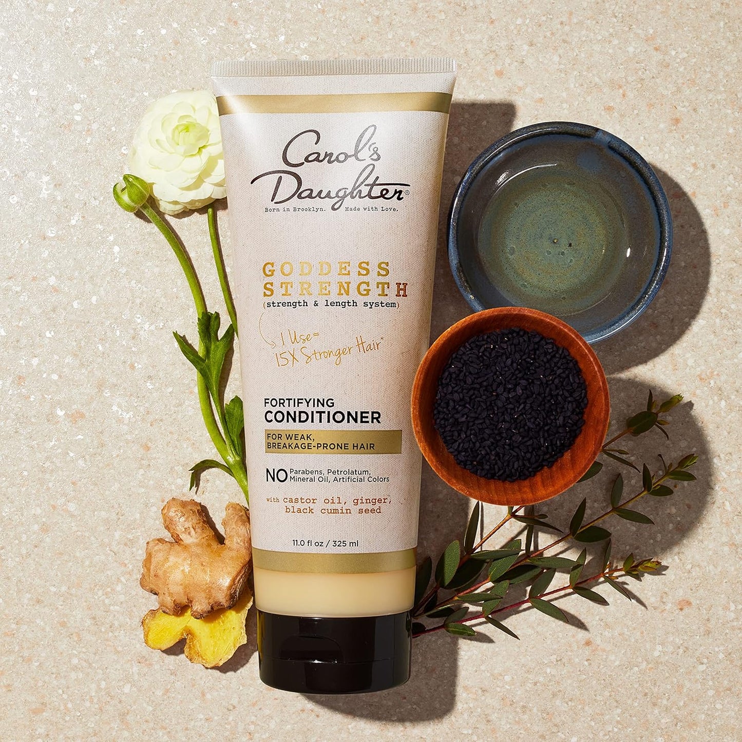 Goddess Strength Sulfate Free Shampoo, Hair Conditioner, Leave in Conditioner & Hair Treatment Oil Made with Castor Oil (4 Products) - Ghemy.co.uk