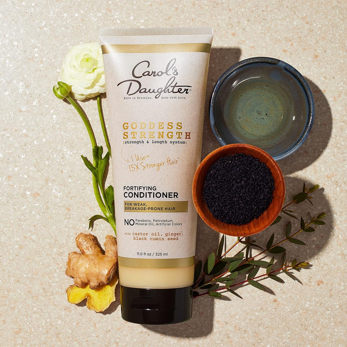 Goddess Strength Sulfate Free Shampoo, Hair Conditioner, Leave in Conditioner & Hair Treatment Oil Made with Castor Oil (4 Products) - Ghemy.co.uk