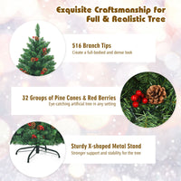 Artificial Christmas Tree 4.5FT Hinged Christmas Tree with 516 Branch Tips - Ghemy.co.uk