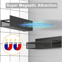 Magnetic Spice Rack for Refrigerator, 2 Pack Magnetic Shelf, Fridge Magnet Organizer with Moveable 4 Hooks, Magnet Fridge Shelf for Kitchen Organization and Storage (2 Pack) - Ghemy.co.uk