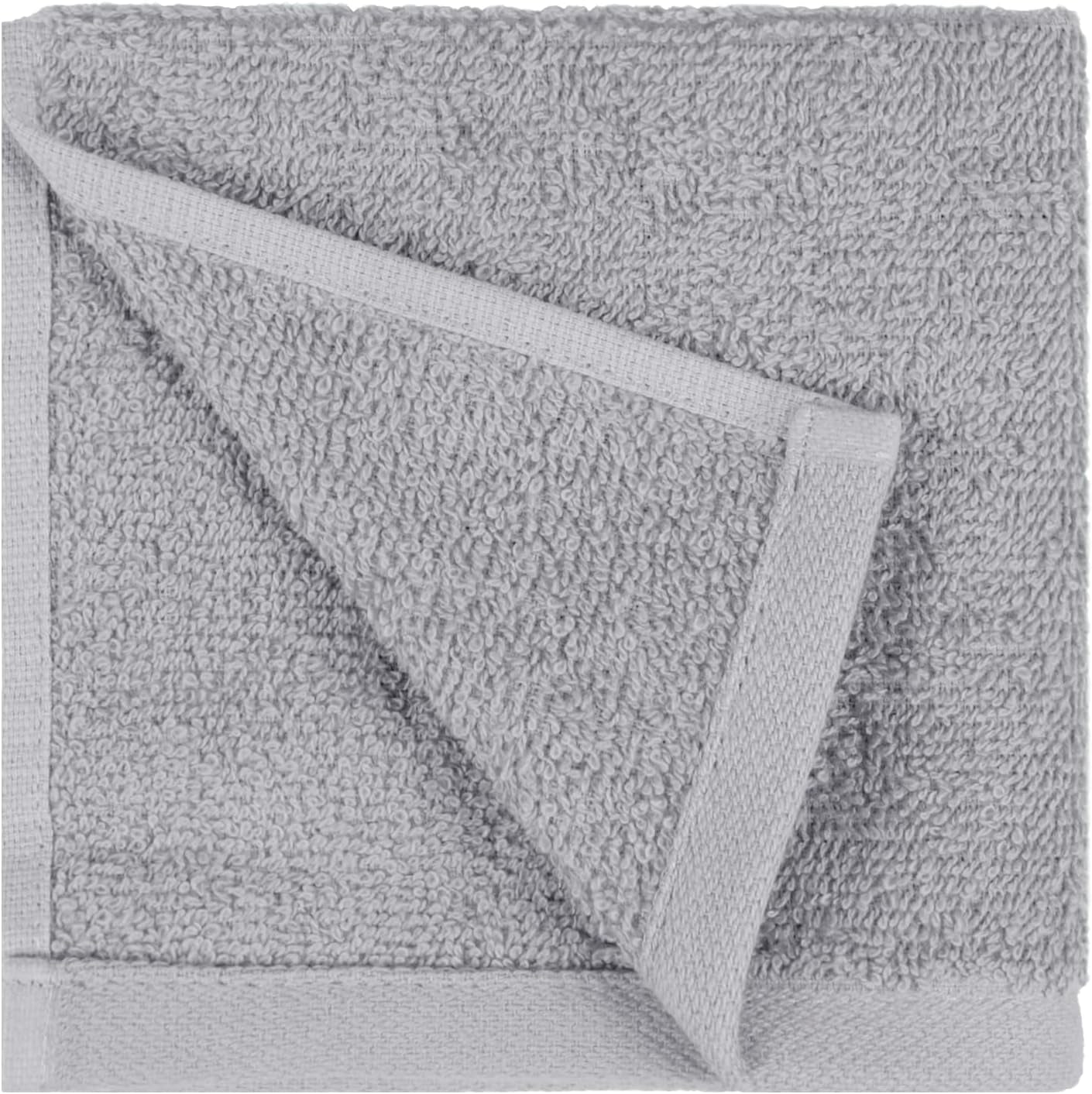 Face Towels for Bathroom, 100% Cotton Extra Absorbent Washcloth, Fast Drying - Salon Towel - 12-Pack, Grey (30 X 30 Cm) - Ghemy.co.uk