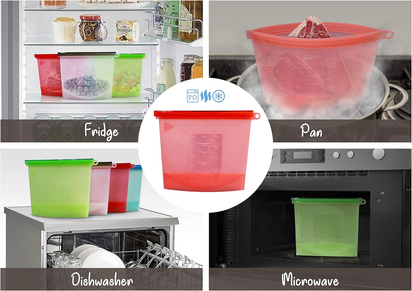 Large Freezer Bags (UK Company) Reusable Food Bags Kitchen Storage Fridge Organi - Ghemy.co.uk