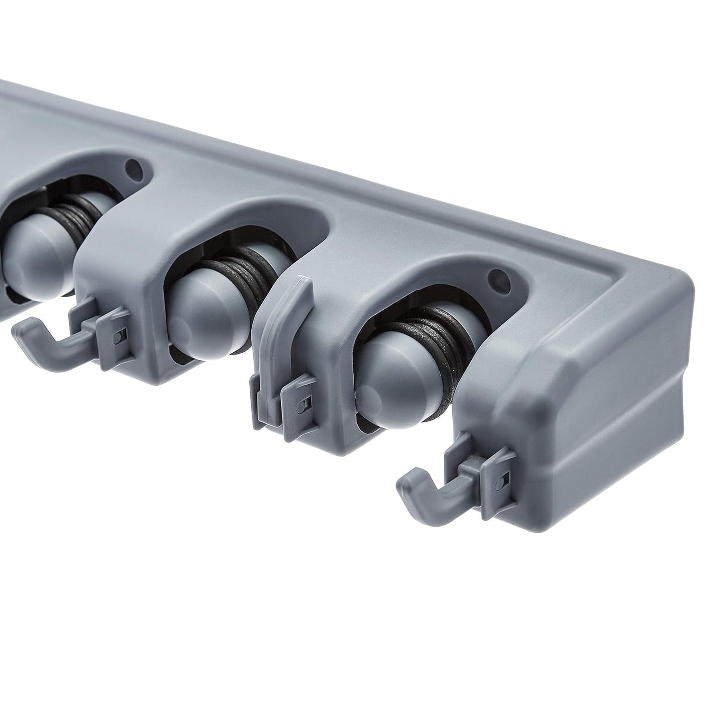 Rectangular Wall Mount Broom Holder and Garden Tool Organizer, 6 Hook and 5 Slot, 43 X 8.5 X 6.2 Cm, Gray - Ghemy.co.uk