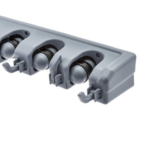 Rectangular Wall Mount Broom Holder and Garden Tool Organizer, 6 Hook and 5 Slot, 43 X 8.5 X 6.2 Cm, Gray - Ghemy.co.uk
