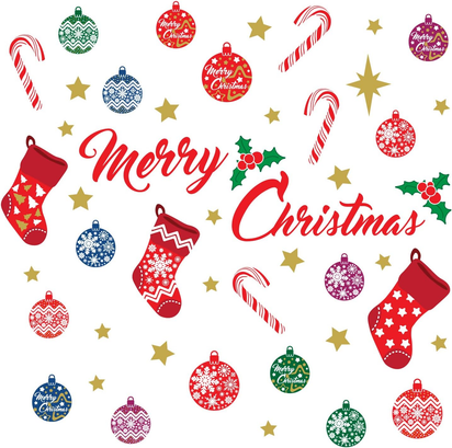 Wallflexi Christmas Decorations Wall Stickers Merry Christmas Decoration Set Wal - Ghemy.co.uk