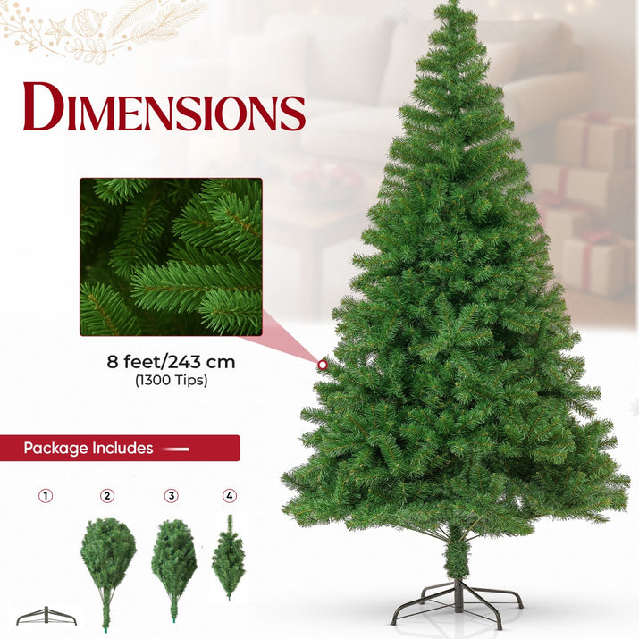 Christmas Tree Artificial Xmas Home Décor & Metal Stand 5Ft 6Ft 7Ft 8Ft Xmas - Ghemy.co.uk