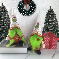 2 Pieces Christmas Gnomes Decorations Grinch Christmas Decorations Green Bread - Ghemy.co.uk