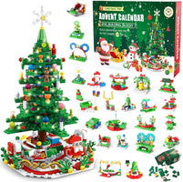 24Pcs Advent Calendar 2024 Christmas Tree Building Set Boxes Countdown Block UK - Ghemy.co.uk