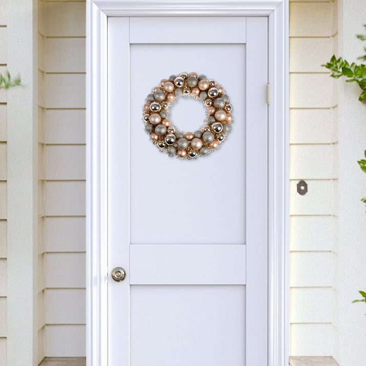 Christmas Wreath Tinsel Bauble Decorative Hanging Door Wall Winter Xmas D�Cor - Ghemy.co.uk