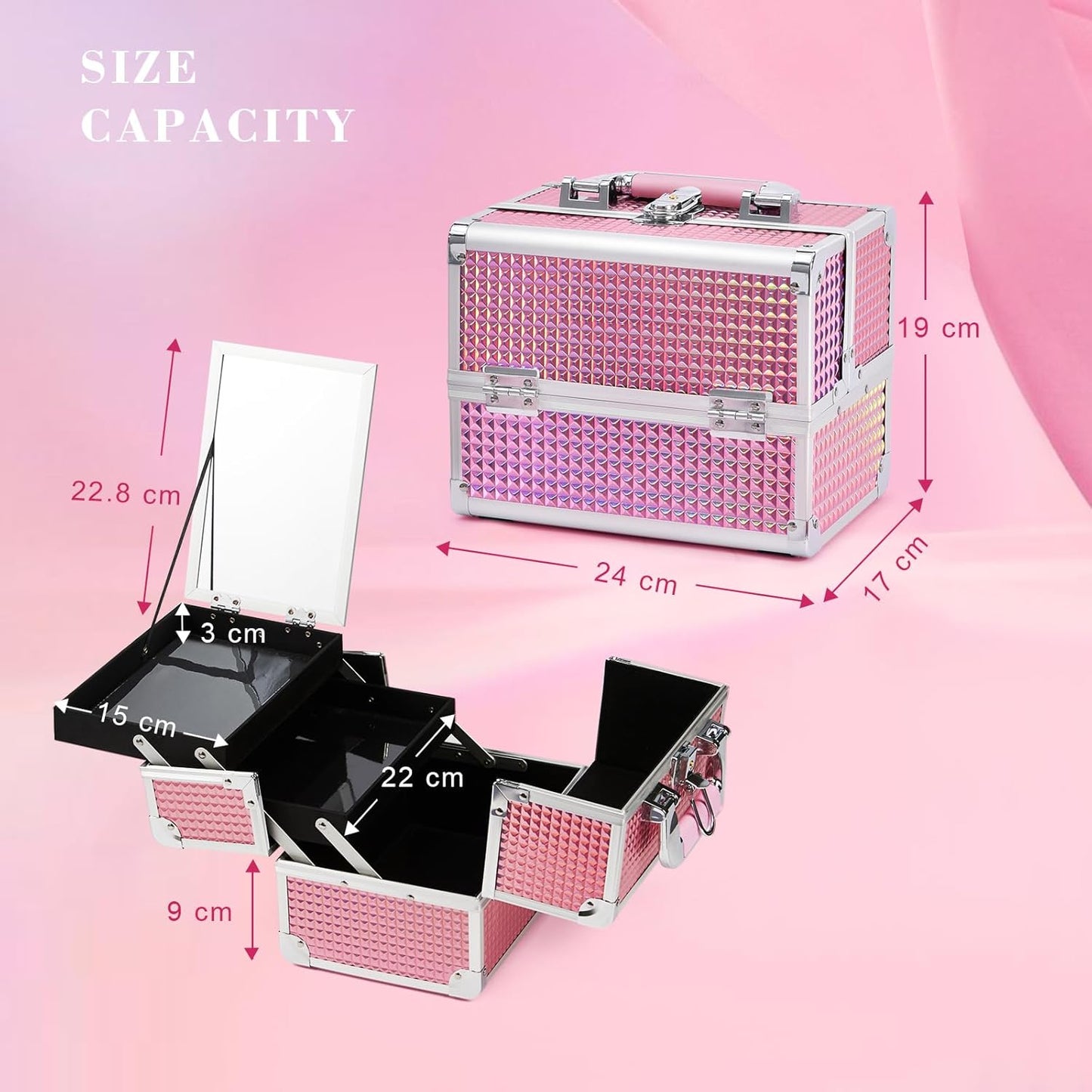 Makeup Box Vanity Case Cosmetic Organiser - Ghemy.co.uk