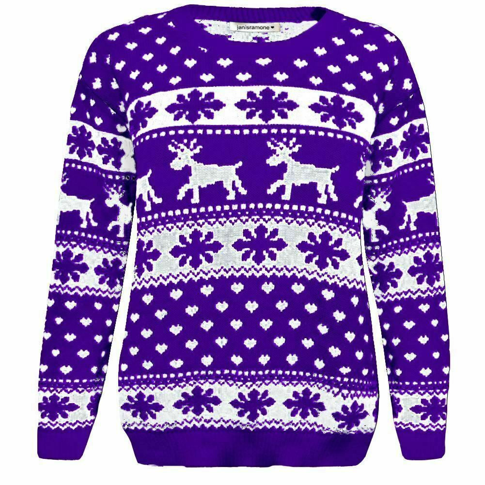 Girls Boys Xmas Jumper Reindeer Rudolph Knitted Christmas Jumper Kids Sweater - Ghemy.co.uk