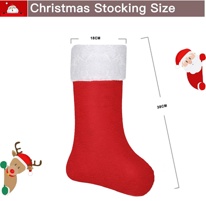 Red Santa Gift Sack – 38cm Christmas Stocking for Presents