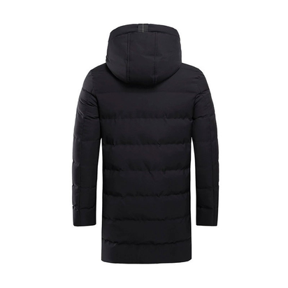 Men's Long Hooded Puffer Jacket – Quilted & Winter Warm