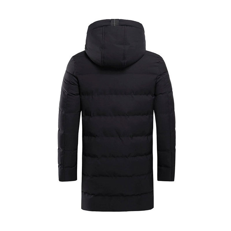 Men's Long Hooded Puffer Jacket – Quilted & Winter Warm