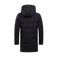 Men's Long Hooded Puffer Jacket – Quilted & Winter Warm