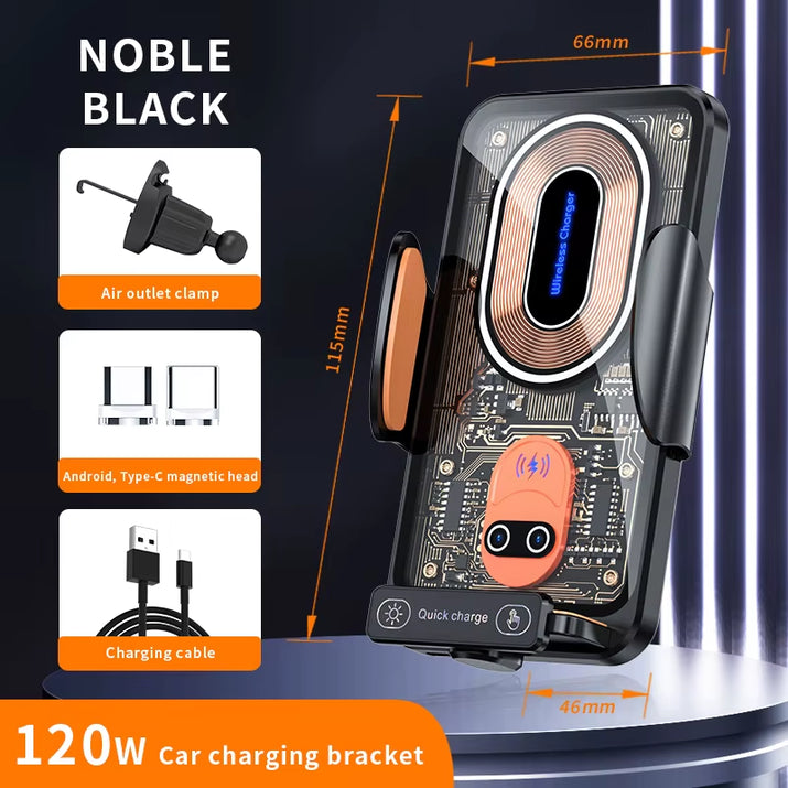 Max 66W Car Mount Phone Holder Intelligent Infrared Air Vent Clip 15W Car Wireless Charger Magnetic for Iphone Samsung Xiaomi - Ghemy.co.uk