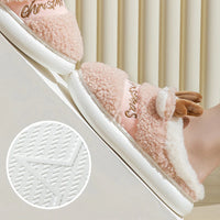 🎄 Christmas Elk Slippers – Soft & Cozy Slip-On House Shoes