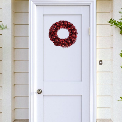 Christmas Wreath Tinsel Bauble Decorative Hanging Door Wall Winter Xmas D�Cor - Ghemy.co.uk