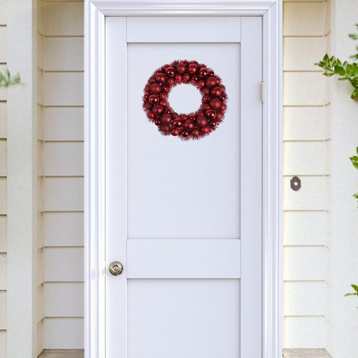 Christmas Wreath Tinsel Bauble Decorative Hanging Door Wall Winter Xmas D�Cor - Ghemy.co.uk