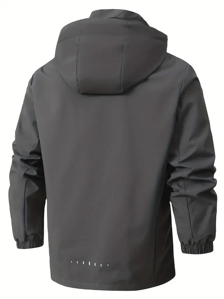Men's Waterproof Soft Shell Jacket – Hooded Windbreaker for Outdoor Wear