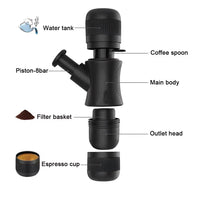 Portable Mini Hand Pressure Coffee Machine Handheld Pressure Coffee Espresso Machine Office/Home Office Travel Outdoor Travel - Ghemy.co.uk