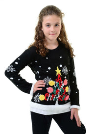 Girls Boys Xmas Jumper Reindeer Rudolph Knitted Christmas Jumper Kids Sweater - Ghemy.co.uk