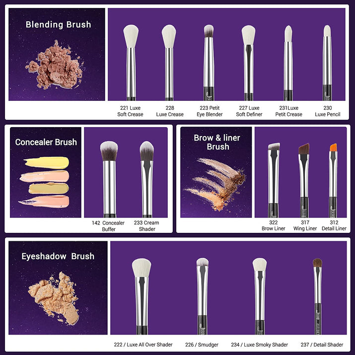 Eye Brushes 15Pcs Professional Makeup Brushes - Ghemy.co.uk