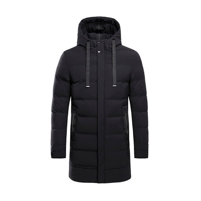 Men's Long Hooded Puffer Jacket – Quilted & Winter Warm