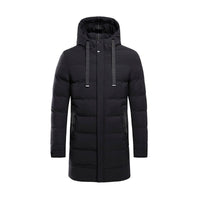 Men's Long Hooded Puffer Jacket – Quilted & Winter Warm