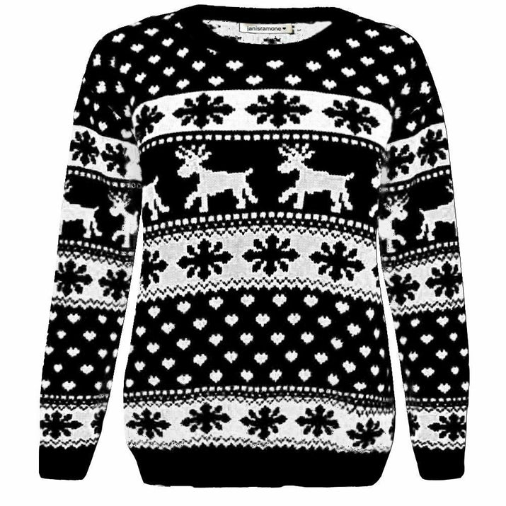 Girls Boys Xmas Jumper Reindeer Rudolph Knitted Christmas Jumper Kids Sweater - Ghemy.co.uk
