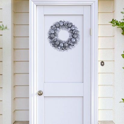 Christmas Wreath Tinsel Bauble Decorative Hanging Door Wall Winter Xmas D�Cor - Ghemy.co.uk