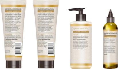 Goddess Strength Sulfate Free Shampoo, Hair Conditioner, Leave in Conditioner & Hair Treatment Oil Made with Castor Oil (4 Products) - Ghemy.co.uk