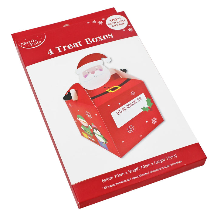 Christmas Treat Boxes – 4-Pack, 100% Recyclable (19 x 10 x 10 cm)