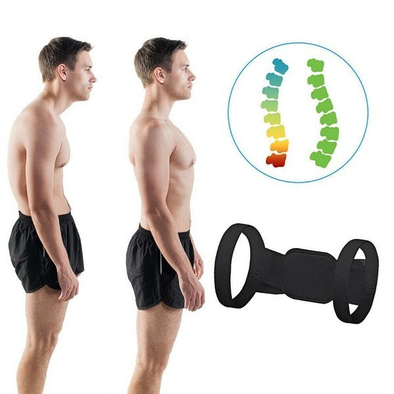 Posture Corrector Body Brace Back Lumbar Shoulder Support Belt Adjustable UK - Ghemy.co.uk