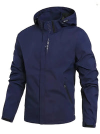 Men's Waterproof Soft Shell Jacket – Hooded Windbreaker for Outdoor Wear