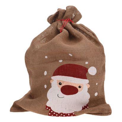 Christmas Sack Jute Bag Drawstring Gift Reusable Present Stocking Storage XL - Ghemy.co.uk