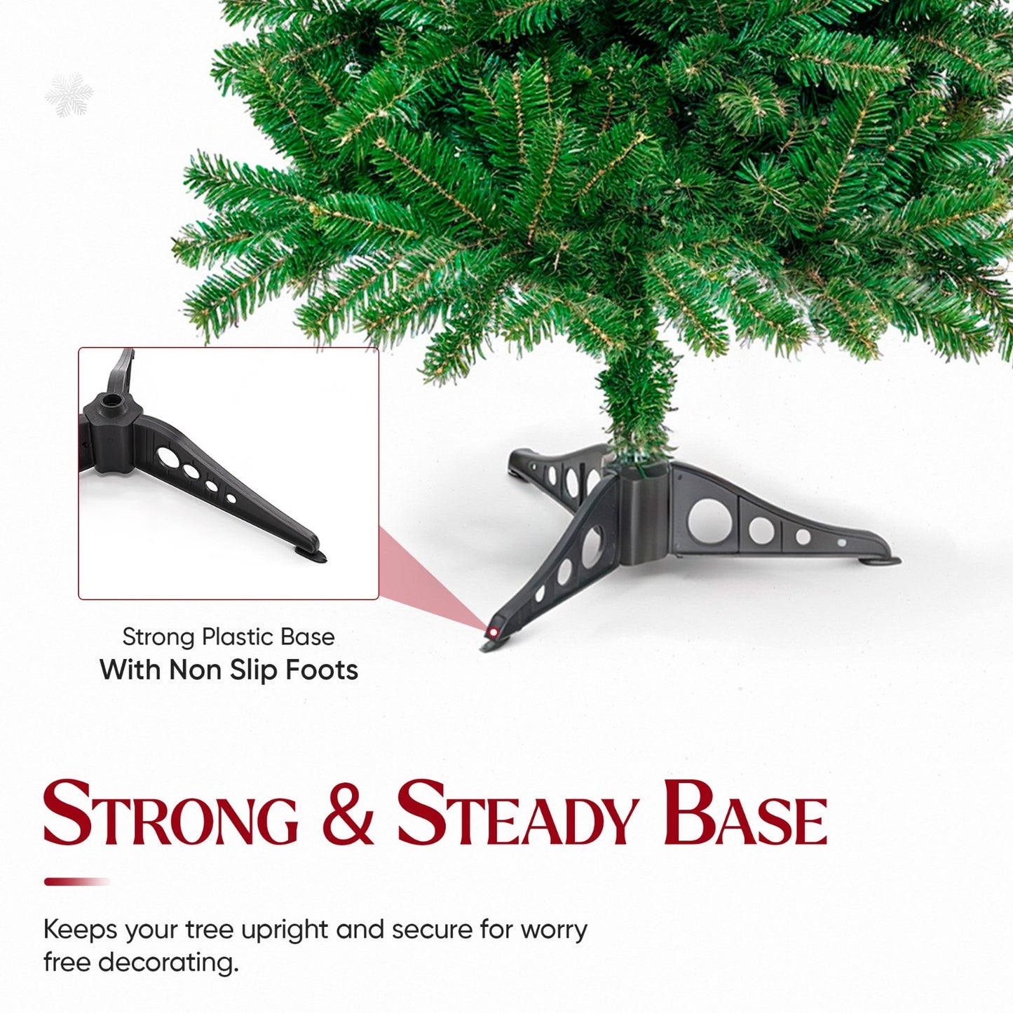 Christmas Tree Artificial Xmas Home Décor & Metal Stand 5Ft 6Ft 7Ft 8Ft Xmas - Ghemy.co.uk