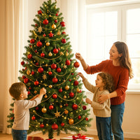 Christmas Tree Artificial Xmas Home Décor & Metal Stand 5Ft 6Ft 7Ft 8Ft Xmas - Ghemy.co.uk