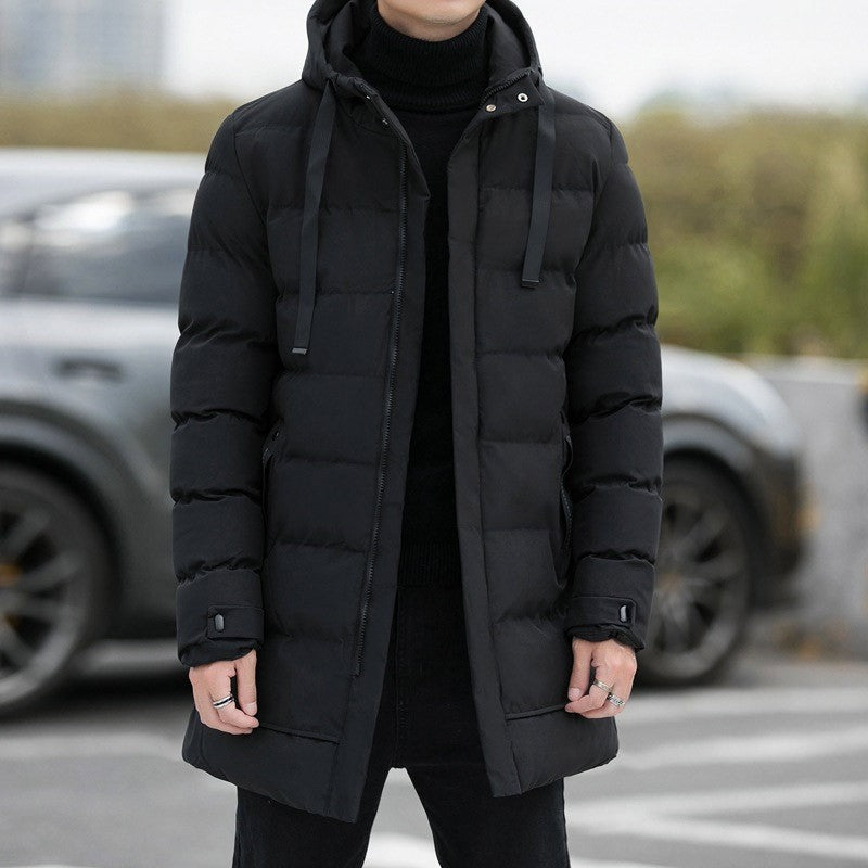 Men's Long Hooded Puffer Jacket – Quilted & Winter Warm