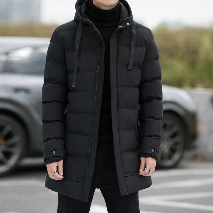 Men's Long Hooded Puffer Jacket – Quilted & Winter Warm