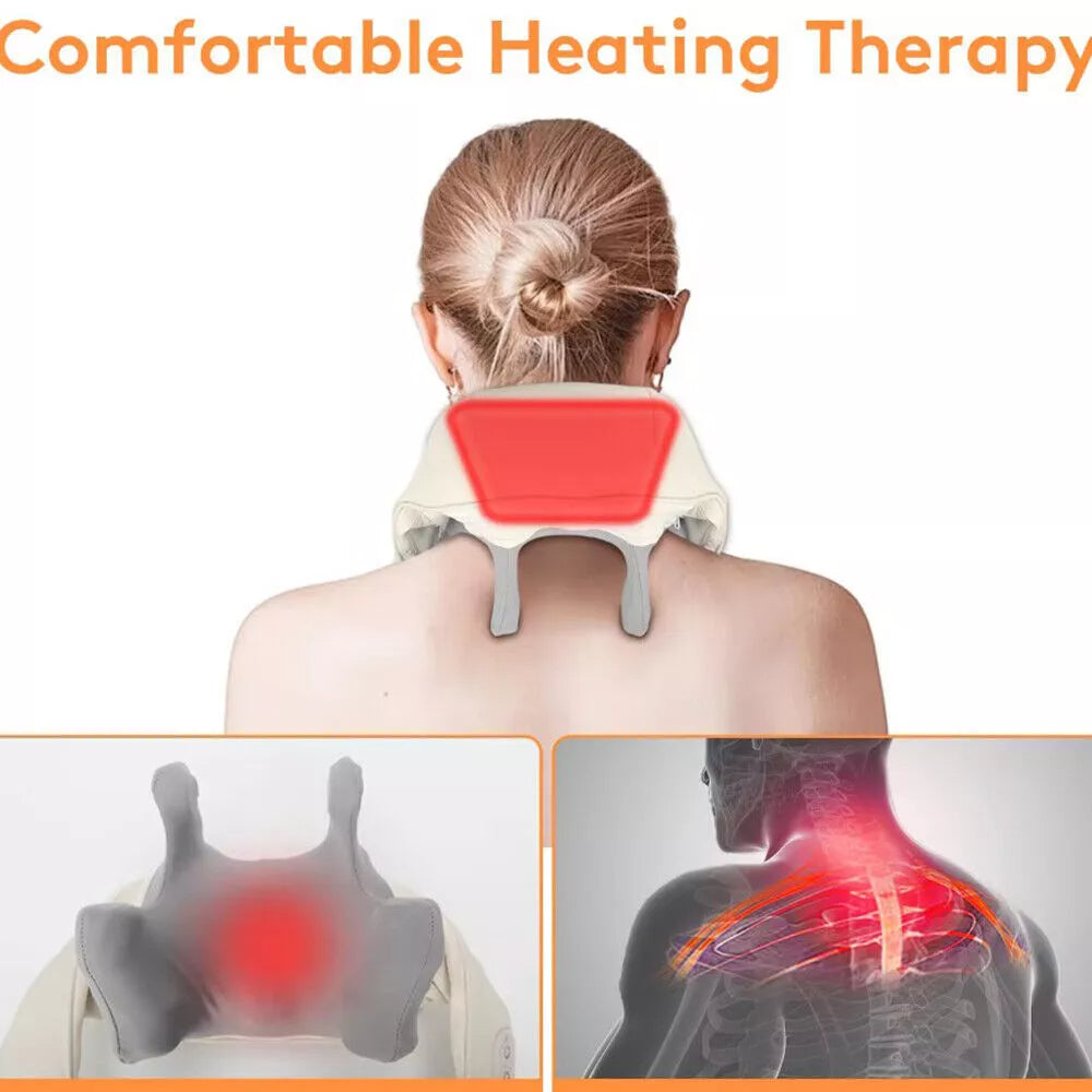 BEST GIFT Electric Neck and Shoulder with Heat Shiatsu Back Neck Massager Relax - Ghemy.co.uk