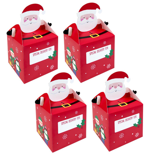 Christmas Treat Boxes – 4-Pack, 100% Recyclable (19 x 10 x 10 cm)