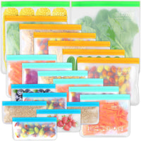 VEHHE 20 Pack Reusable Food Storage Bags (Gallon Reusable Freezer Bags + Sandwic - Ghemy.co.uk