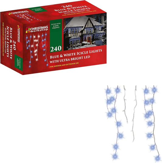 Christmas Workshop 78620 240 Icicle LED Outdoor Christmas Lights | 5.6 Metres | - Ghemy.co.uk