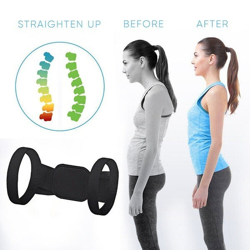 Posture Corrector Body Brace Back Lumbar Shoulder Support Belt Adjustable UK - Ghemy.co.uk